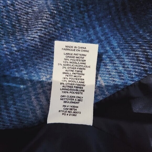 RARE AVEC LES FILLES Anthropologie Blue Soft Wool-Blend Blazer Overcoat - Picture 7 of 13